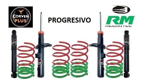 Kit 4 Amortiguadores Y Espirales Progresivos Gol Trend