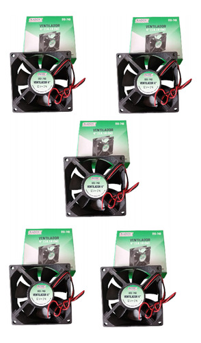 5 Ventilador Cooler Enfriador 12v 80x80x25 Mm Fuentes Cpu