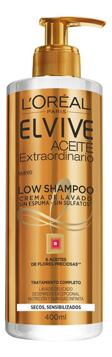 Shampoo Elvive L´oréal Low Poo Óleo Extraordinario X 400 Ml