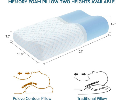 Hom&cosy Almohada De Espuma Viscoelástica, Almohada Ortopédi