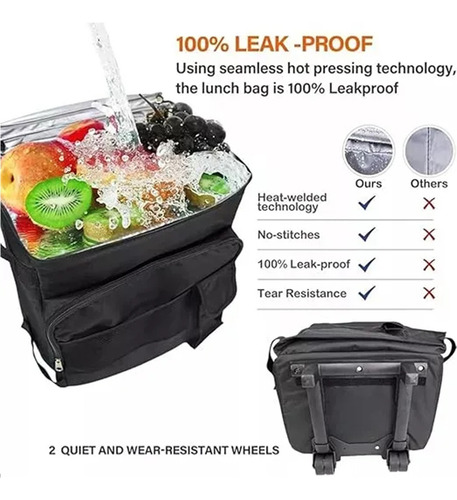 Mochila Hielera Con Ruedas Bolsa Térmica Portatil 43l