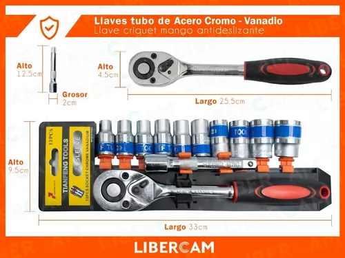 Juego llave carraca stein cromo vanadio 12 piezas