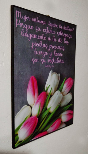 Cuadro Decorativo Mujer Tulipanes 