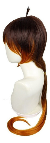 Peluca De Cosplay Genshin Impact Zhongli Pelo Largo 90cm