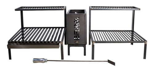 Kit Parrilla Alvenaria Grelha Argentina E Uruguaia + Firebox