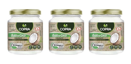 Imagem 1 de 1 de Copra Extra Virgem Orgânico 200ml (kit C/03)