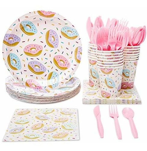   Para Fiestas De Donas, Platos De Papel, Servilletas, ...