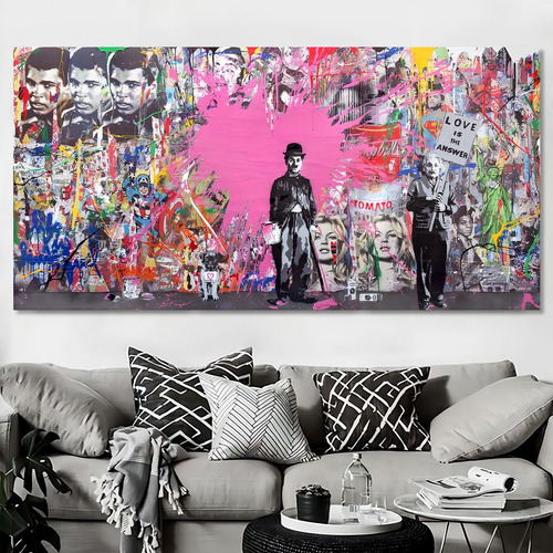 Canvas | Mega Cuadro Decorativo | Bansky Moderno | 140x90