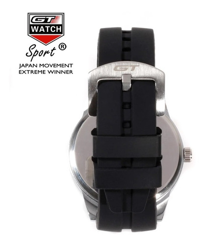 Relógio Masculino Gt 24 Heures Caixa Aço Pulseira Silicone