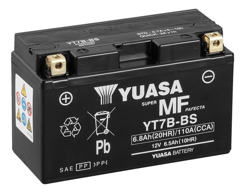 Bateria Yuasa Yt7b-bs C/ Acido Taiwan ( 150l / 65w / 93h )