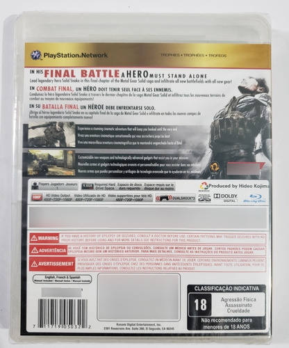 Metal Gear Solid 4 - Guns Of The Patriots - Ps3 (lacrado)