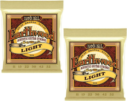 Ernie Ball 2pack 2004 Cuerdas Light P Guitarra Acustica Bron