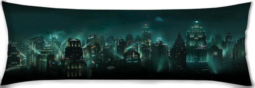 Cojin Almohada Larga Ciudad Noche Luces Cielo 35x100cm