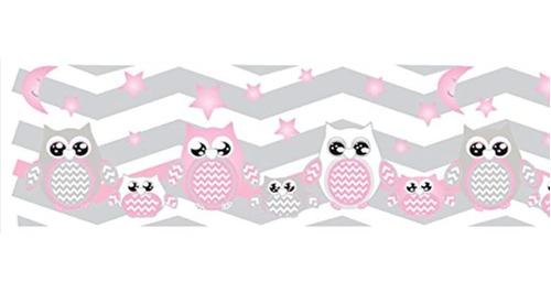 Presto Wall Decals Pink Búho Borde Pared