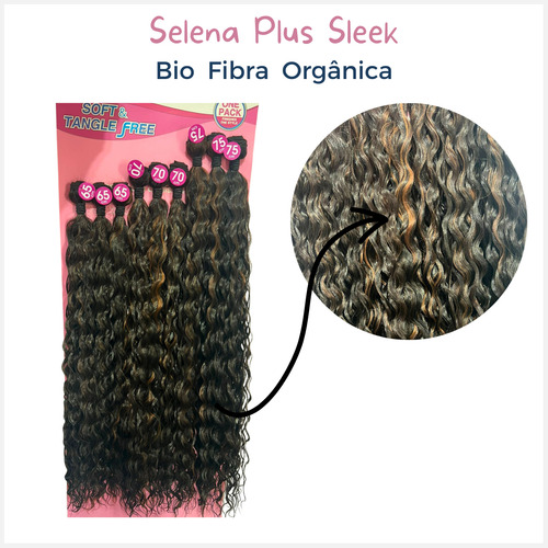Cabelo Bio Orgânico Selena Plus Sleek 75 Cm 320g Cor Castanho Chocolate Acobreado
