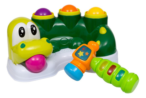 Brinquedo Jacaré Bate Martelo Com Som E Luzes E 6 Bolas Buba