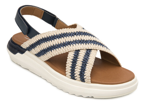 Sandalia Flexi Para Mujer Estilo 129405 Marino