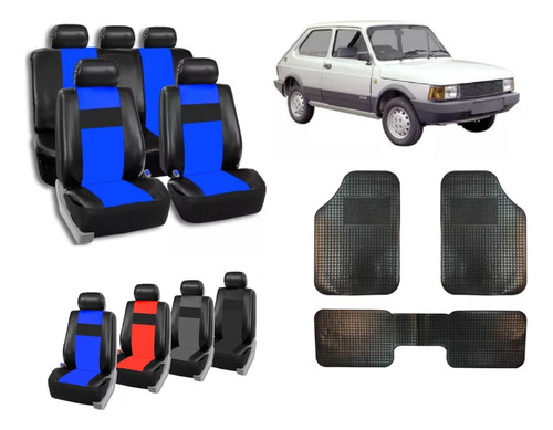 Fundas Cubre Asiento Cuerina Para Fiat 147 + Alfombra 3 Pzas