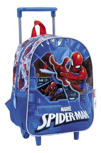 Spiderman Mochila Con Carro Jardin 12 PuLG Comic Marvel Edu