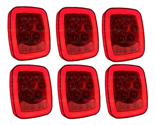 Plafon Tipo Jeep Led Plasma Gel Estrobo 6 Pzas Pjg