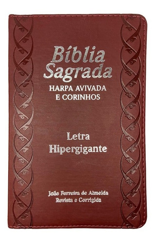 Bíblia Sagrada Masculina Letra Hipergigante Com Harpa