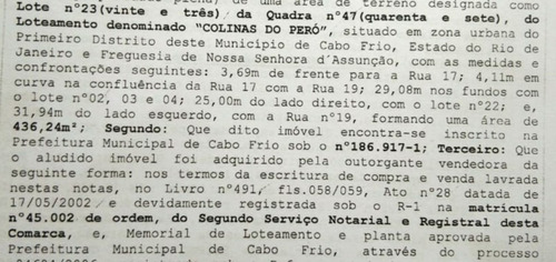 Vendo Terreno Colinas Do Peró