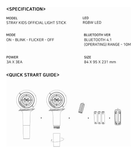 Stray Kids - Bastão De Luz Oficial Com Ventiladores Bluetoot