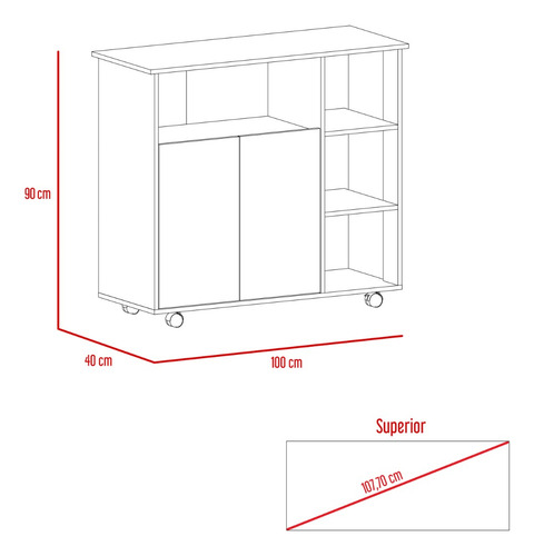 Meson Cocina + Mueble Microo - Bicolor Duna/blanco