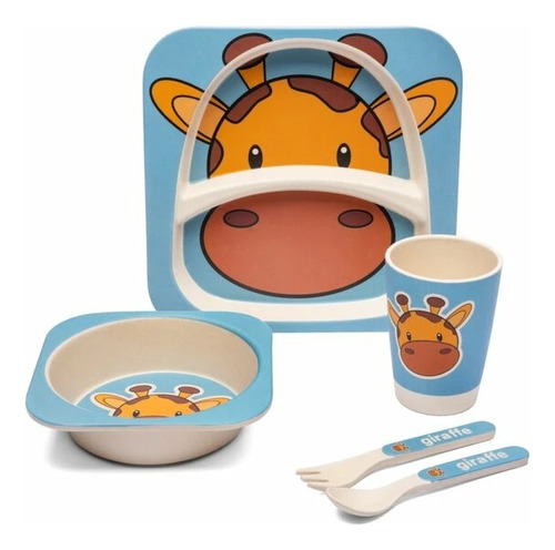 Set De Plato Bambú Para Niños