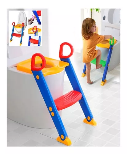 Adaptador WC Edibaby con escalera para niños +1A azul/amarillo
