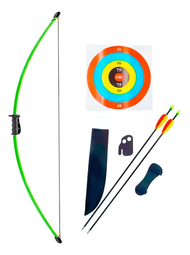Man Kung Arco e Flecha RB009G - Recurvo - Verde-limão - Ambidestro