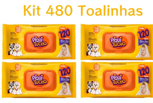 Toalha Umedecida Lenço Piquitucho Premium Kit 480 Unidades