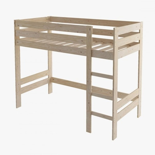 Imagen 3 de 5 de Cama Semi Alta 190 X 90 En Madera 100% Maciza Ref: Mezanine