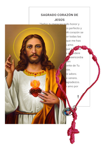 Pulsera De Hilo Rojo Sagrado Corazón De Jesús