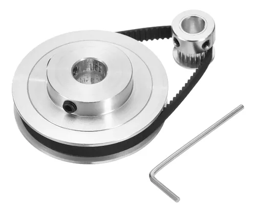 Kit De Ruedas Sincrónicas GT-2 De Aluminio - 20 Y 80 Dientes (Orificio 8mm) Con Correas De 200x6mm - Para Máquinas Industriales