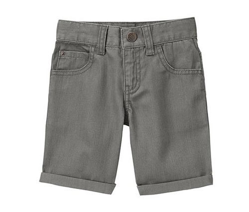 Bermuda Jean Gris Crazy8 Niños Algodón Doblado En Rodilla