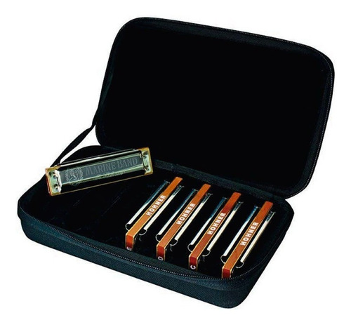 Imagem 1 de 6 de Kit 5 Gaitas Harmonicas Marine Band 1896/20 (cdega) - Hohner