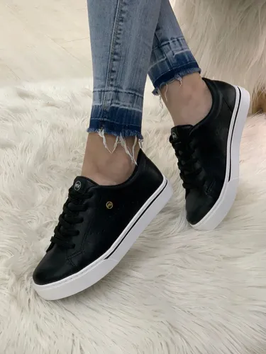 Tênis via marte liso preto sales