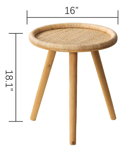 Mesa De Café Redonda De Huidao Rattan, Mesa Lateral Del Boho