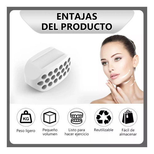 Ejercitadores Para Cara, Cuello Y Mandíbula masticador silicona blanco negra gris ejercicio 7pc