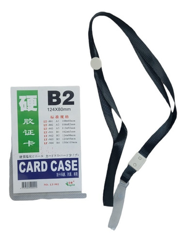 Pack 10 Porta Credencial Transparente Vertical B2 + Lanyard