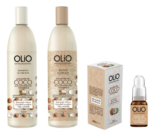 Olio Shampoo + Acondicionador + Aceite De Puntas Coco - 3c