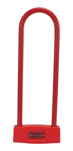 Red Bike Combination U Lock Antirrobo Grillete Largo