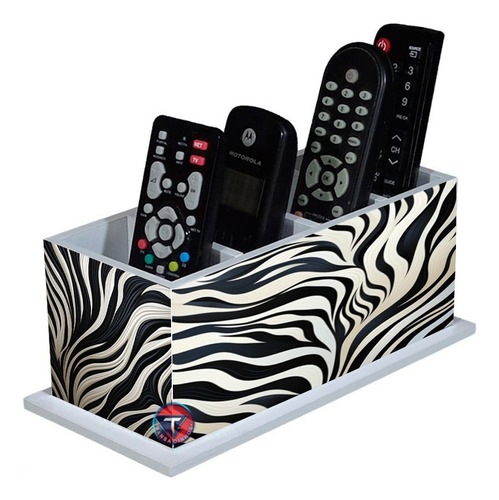 Porta Controle Remoto Branco Decoração Listras Zebra