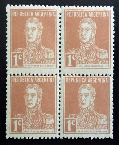 Argentina, Cuadrito Gj 595 S Martín 1c Engom 24 Mint L14603