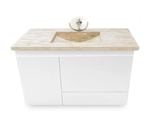 Vanitory Colgante 1mt Bacha Travertino Cascada Envio Gratis