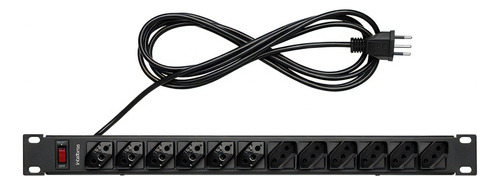 Protetor Eletrônico Com 12 Tomadas Para Rack Epr 212+ Preto Intelbras 110v/220v