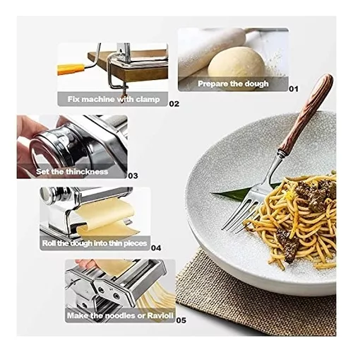  Máquina de rodillos para hacer pasta fresca de acero inoxidable  para fideos espagueti, ravioli, Embar Pastamaker, máquina de pasta, máquina  para hacer pasta, máquina para hacer pasta, máquina para hacer pasta