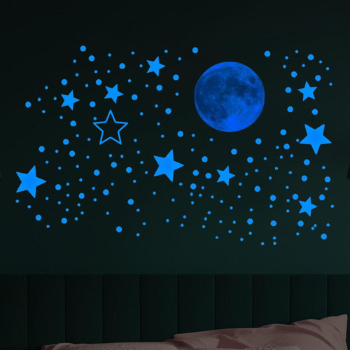 5 Pegatinas De Estrellas Y Con Puntos Que Brillan En La