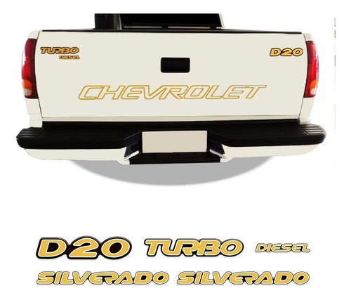 Kit Emblemas Resinados Silverado D20 2000 Turbo Diesel Gm